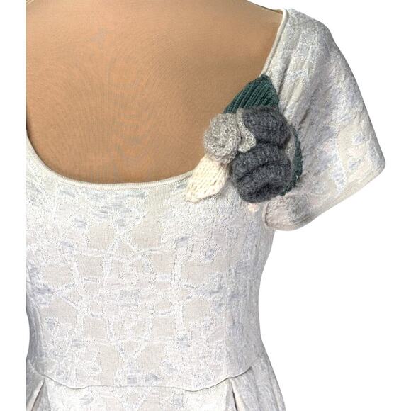 Moth for Anthropologie A-Line Midi Knit Sweater Dress Gray Medium - Picture 5 of 7